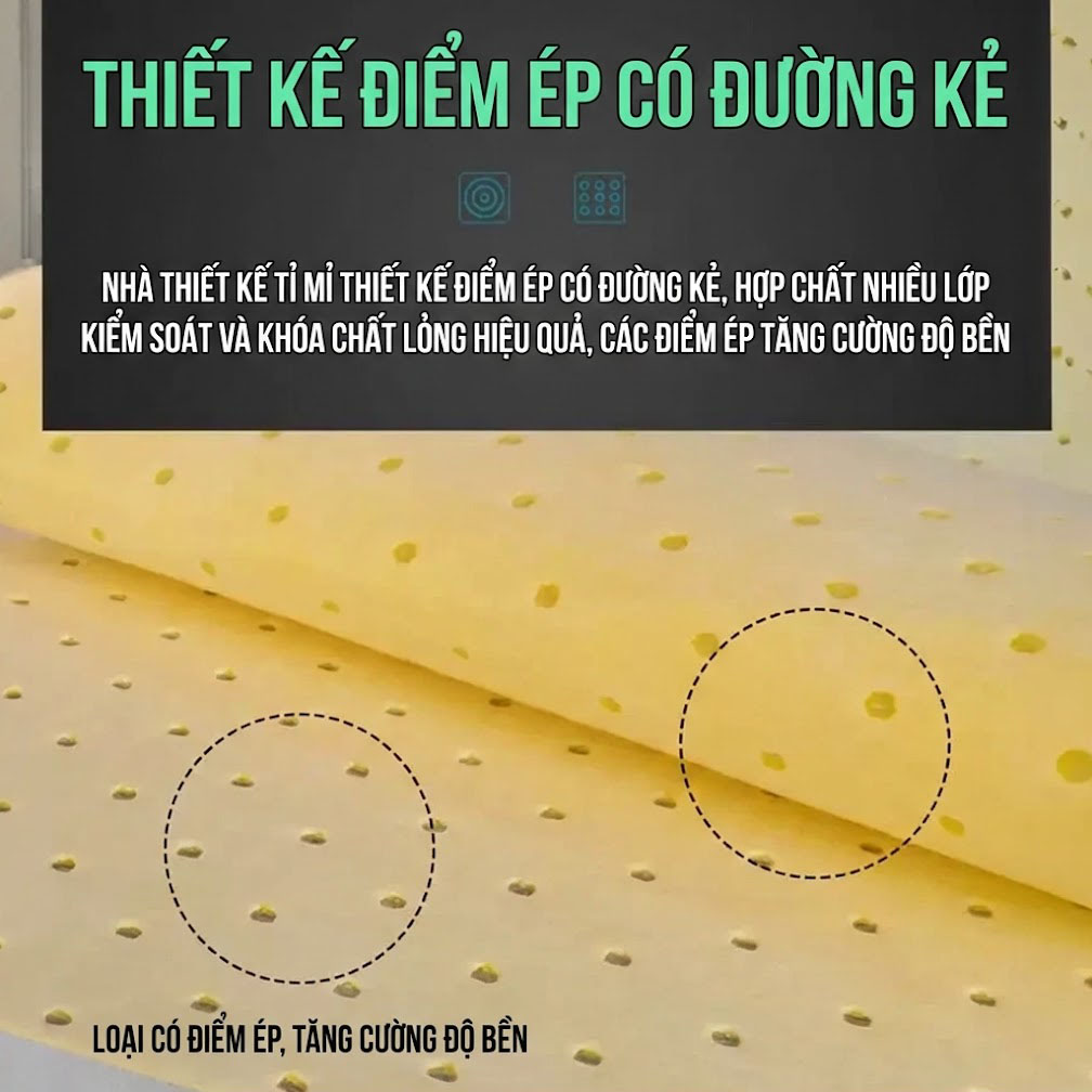 Cận cảnh thiết kế điểm ép giúp tăng độ bền và khả năng khóa chất lỏng hiệu quả